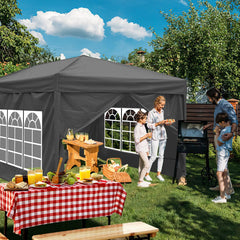 Ikodm Faltpavillon Pop-Up Pavillon mit Seitenwände 3x3m