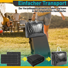 Ikodm Campingteppich Vorzeltteppich HDPE Schwarz