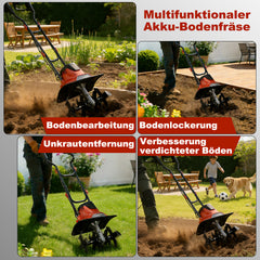 Ikodm Elektrische Gartenfräse Bodenfräse 1050W 380 U/min