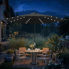 Ikodm Sonnenschirm Gartenschirm Ø3.5m mit LED Solar