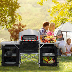Ikodm Campingküche Campingschrank Alu 5 Fächer
