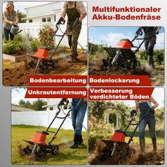 Ikodm Elektrische Gartenfräse Bodenfräse 1500W 400 U/min