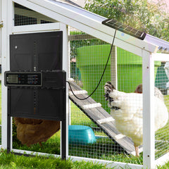 Ikodm Solar Hühnerklappe mit LED, Fernbedienung