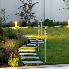 Ikodm Gartenfackel Bambusfackel mit Docht 12er Set