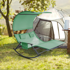 Ikodm Doppelliege Sonnenliege mit Sonnendach Outdoor