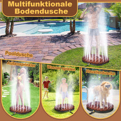 Ikodm Bodendusche Gartendusche mit Fußrad und 22 Kupferdüsen