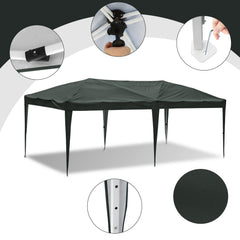 Ikodm Pop-Up Pavillon Gazebo mit Zentralverriegelung 3x6m