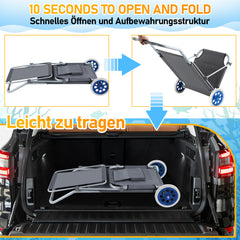Ikodm 2-in-1 Aluminium Sonnenliege mit Rollen, klappbar & verstellbar