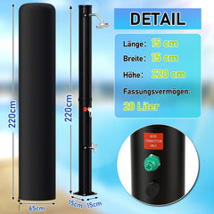 Ikodm 20L Solardusche mit Duschkopf und Schutzabdeckung