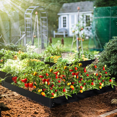 Ikodm Rasenkante Metall Beetumrandung mit Spitzen 15cm/18cm Schwarz