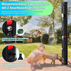 Ikodm 60L Solardusche Gartendusche Inkl. Schutzhaube und Handbrause