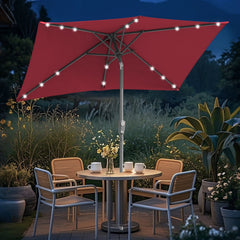 Ikodm Sonnenschirm 210x140 / 300x200cm Rechteckig mit LED Solar