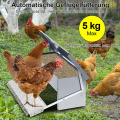 Ikodm Futterautomat für hühner Fußpedal selbstöffnender 5kg