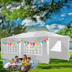Ikodm Pavillon Partyzelt 3x6m Wasserdicht mit Seitenteilen