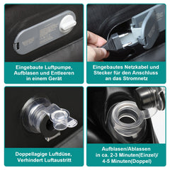 Ikodm Luftmatratze Aufblasbare Matratze mit Elektrischen Pumpe Einzel/Doppel