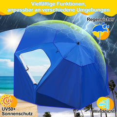 Ikodm 2 in 1 Sonnenschirm Strandmuschel 210cm x 200cm