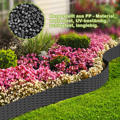 Ikodm Rasenkante Gartenpalisade Rattan-Optik