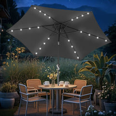 Ikodm Sonnenschirm 2.7m Winkelverstellbar mit/ohne LED