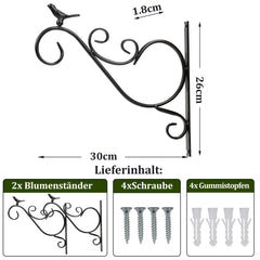 Ikodm Blumenampel Gusseisen Haken Wandhalterung 2 Stück