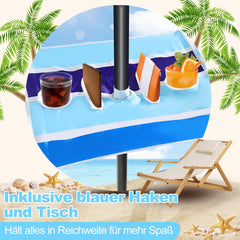 Ikodm Strandschirm Sonnenschirm Ø 213cm mit Tisch