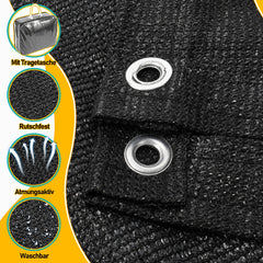 Ikodm Campingteppich Vorzeltteppich HDPE Schwarz
