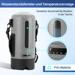 Ikodm Campingdusche 12L Tragbarmit Fusspumpe