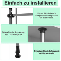 Ikodm Klemmmarkise mit Handkurbel Einziehbar ohne Bohren