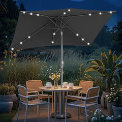 Ikodm Sonnenschirm 210x140 / 300x200cm Rechteckig mit LED Solar