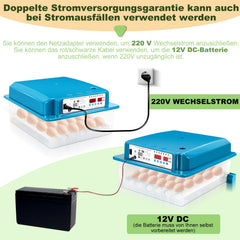 Ikodm Brutautomat Vollautomatisch Inkubator für Hühner 36 Eier