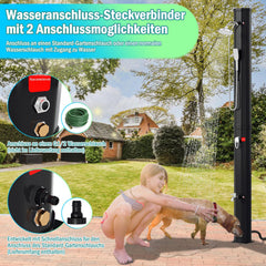 Ikodm 40L Solardusche Gartendusche Inkl. Schutzhaube und Handbrause