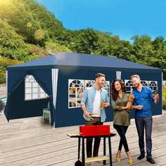 Ikodm Pavillon Partyzelt 3x6m Wasserdicht mit Seitenteilen
