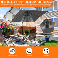 Ikodm Ampelschirm 300 x 300 cm Sonnenschirm 360° Drehbar