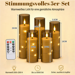 Ikodm LED Kerzen 5er Set Fernbedienung