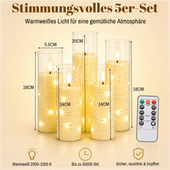 Ikodm LED Kerzen 5er Set Fernbedienung