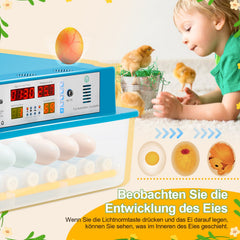 Ikodm Brutautomat Vollautomatisch Inkubator für Hühner 64 Eier