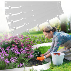 Ikodm Rasenkante Metall Beetumrandung mit Dornen 15cm/18cm Silber