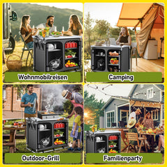 Ikodm Campingküche Campingschrank Faltschrank