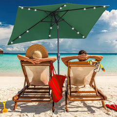 Ikodm Sonnenschirm 210x140 / 300x200cm Rechteckig mit LED Solar