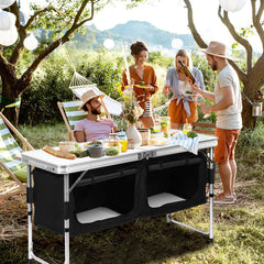 Ikodm Campingtisch Campingschrank Faltbar 2 Fächer