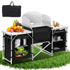 Ikodm Campingküche Campingschrank Alu 5 Fächer