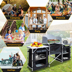 Ikodm Campingküche Campingschrank Alu 5 Fächer