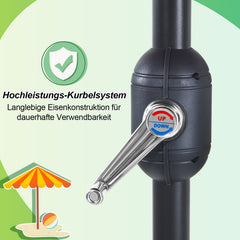 Ikodm Sonnenschirm 2.7m Winkelverstellbar mit/ohne LED