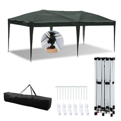 Ikodm Pop-Up Pavillon Gazebo mit Zentralverriegelung 3x6m
