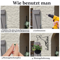 Ikodm Blumenampel Gusseisen Haken Wandhalterung 2 Stück