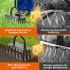 Ikodm Rasenlüfter 2-in-1 für verdichtete Böden