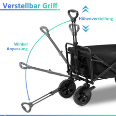 Ikodm Bollerwagen faltbar Strandwagen 100kg Belastbarkeit