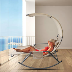 Ikodm Doppelliege Sonnenliege mit Sonnendach Outdoor