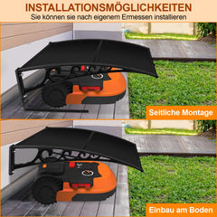 Ikodm Mähroboter Garage Dach Carport für Rasenmäher Schwarz