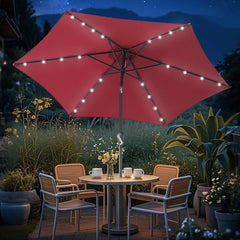 Ikodm Sonnenschirm 2.7m Winkelverstellbar mit/ohne LED