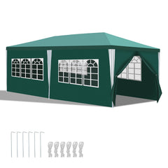 Ikodm Pavillon Partyzelt 3x6m Wasserdicht mit Seitenteilen